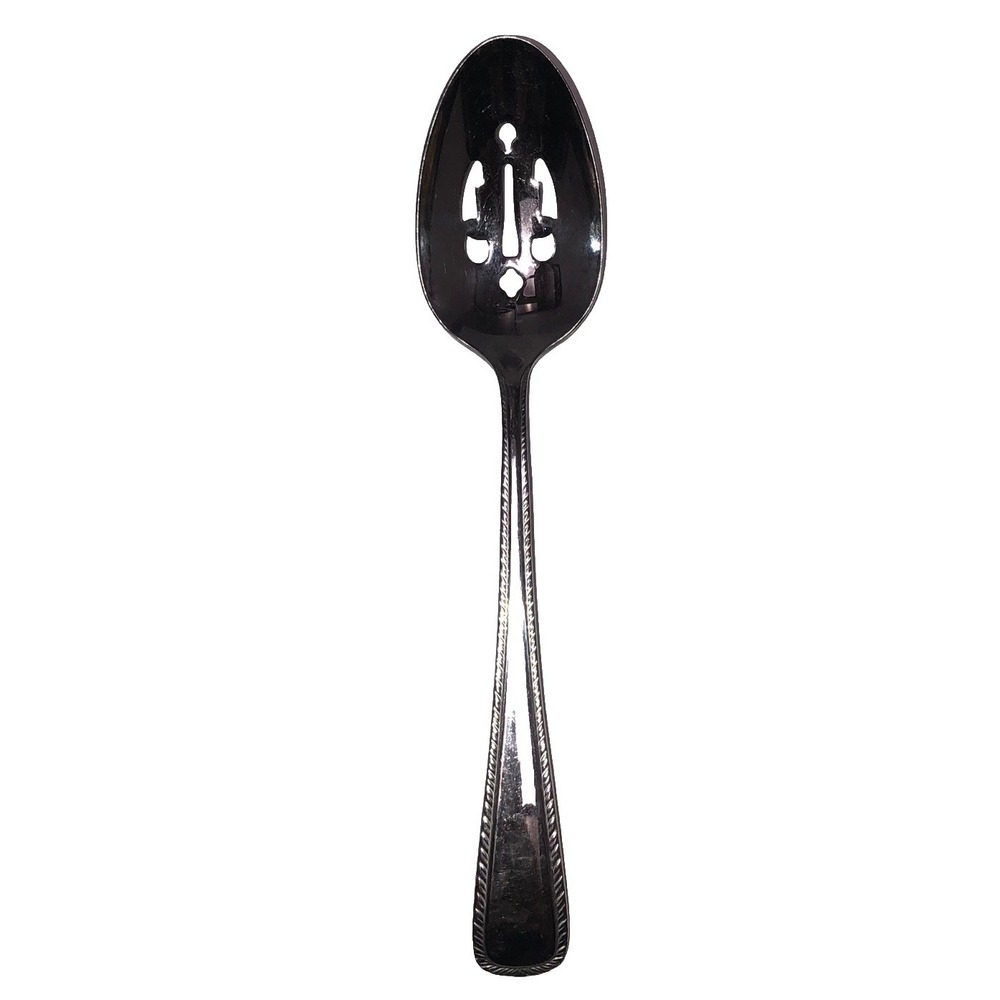 WALLACE ASHCROFT ‎ 18/10 STAINLESS STEEL 8-5/8" PIERCED SERVING SPOON